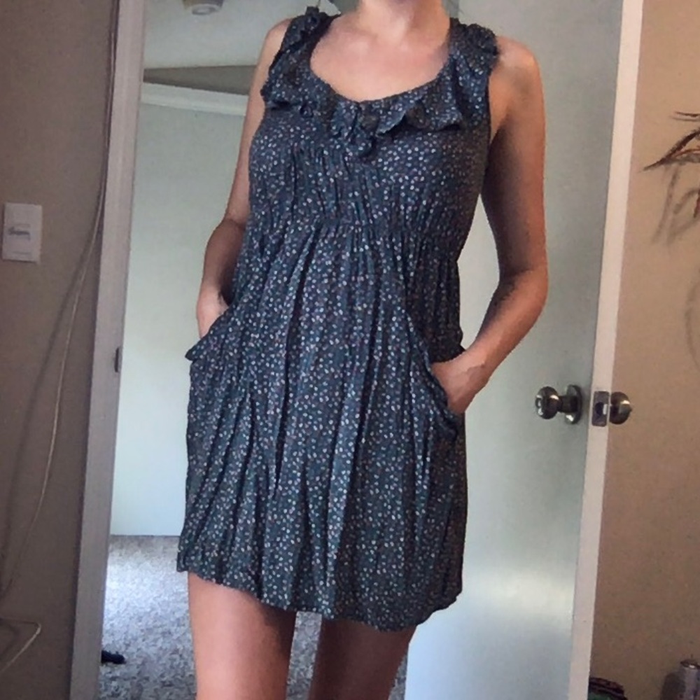 Green Ruffle Floral Dress